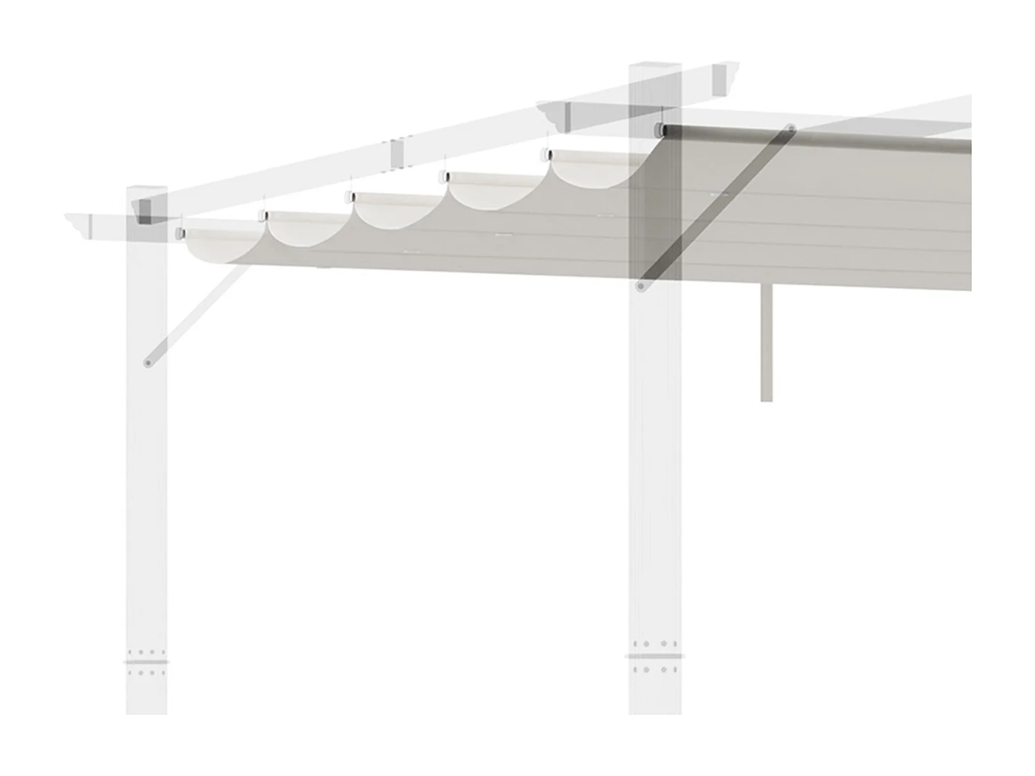 Cubierta para pérgola crema 250x255x6 cm Outsunny