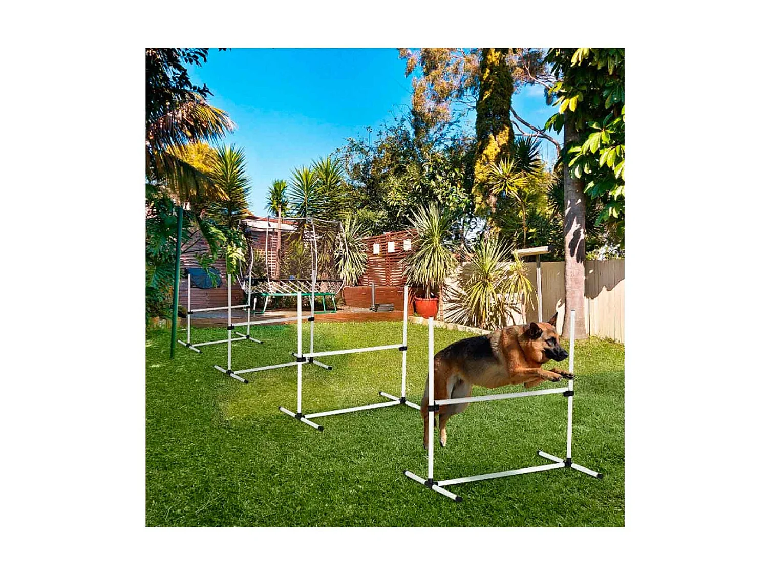 Set de entrenamiento de agilidad para perros blanco 99x65x94 cm PawHut