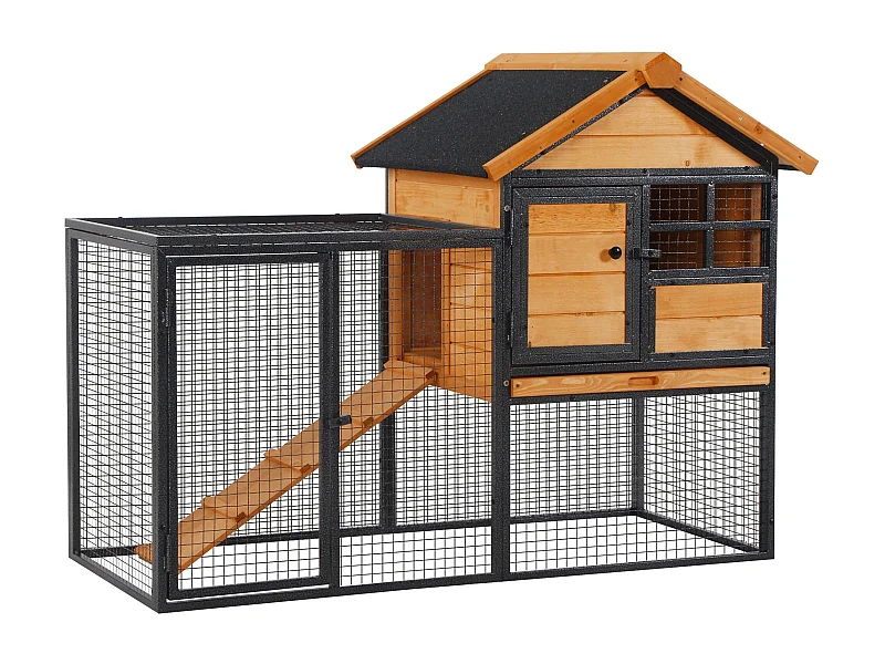 Conejera de exterior multicolor 122 x 63 x 92cm PawHut