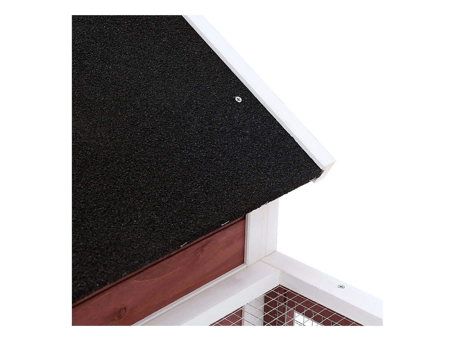 Conejera de madera exterior rojo 122x62.6x92 cm PawHut