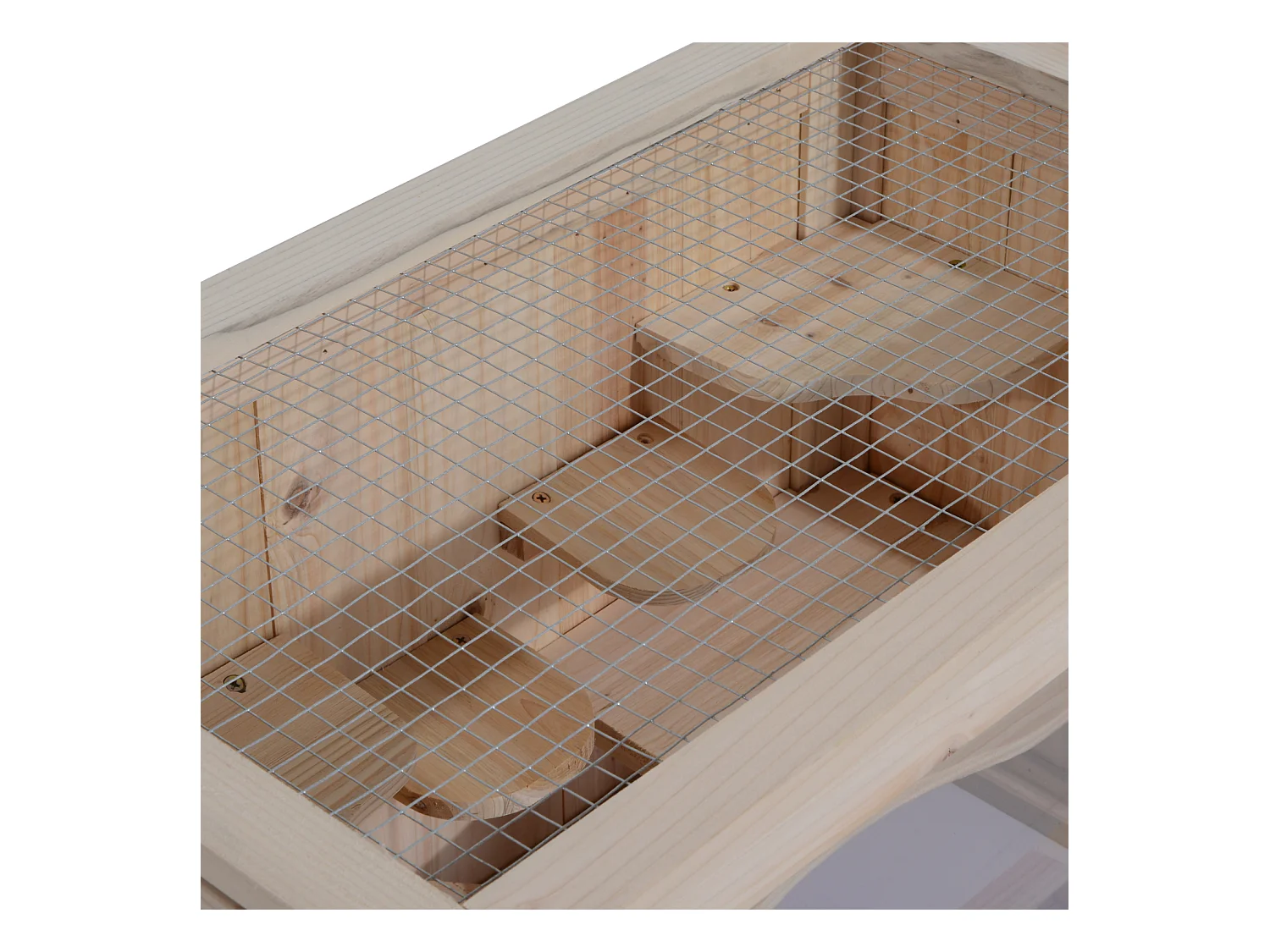 Jaula madera para hámster natural 60x35x42cm PawHut