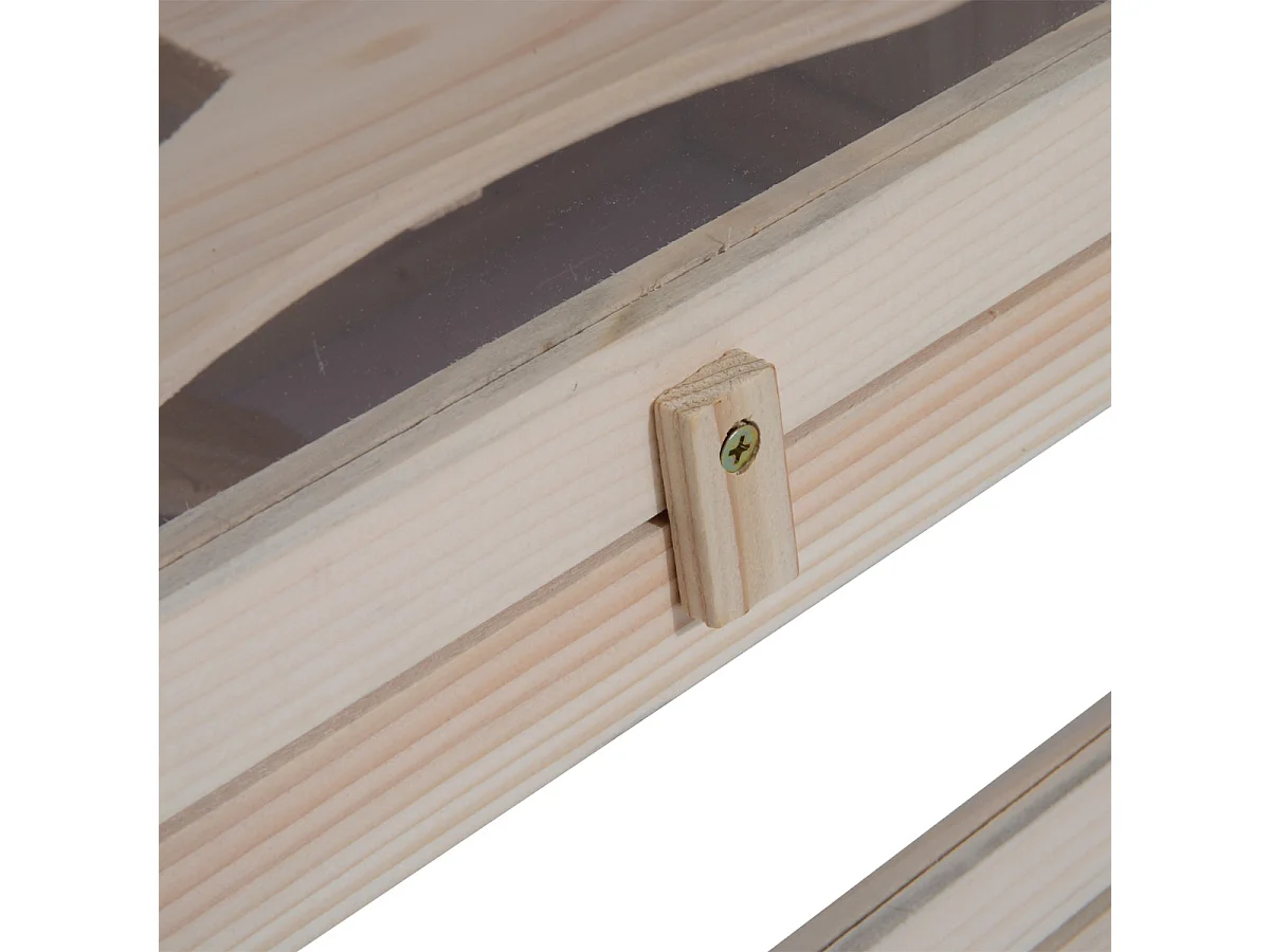 Jaula madera para hámster natural 60x35x42cm PawHut