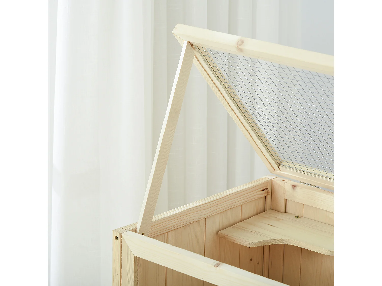 Jaula para hámster madera natural 60x40x80cm PawHut