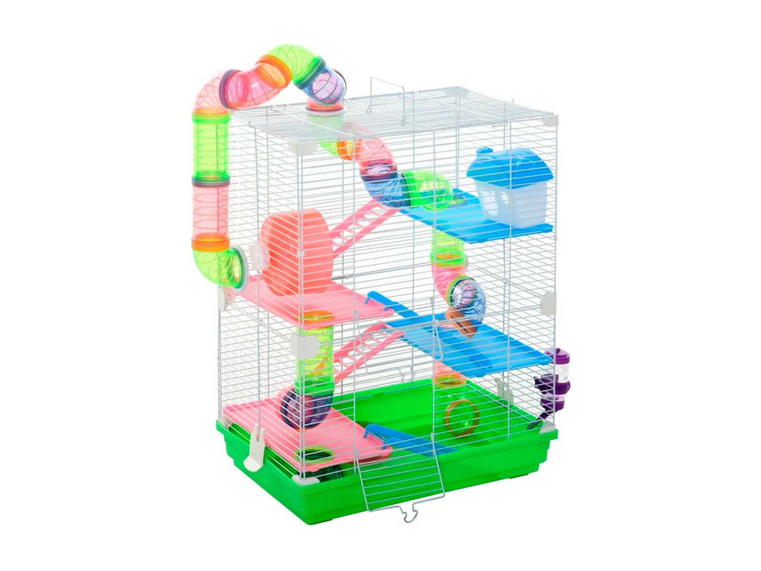 Jaula para hámster verde 46x30x58 cm PawHut