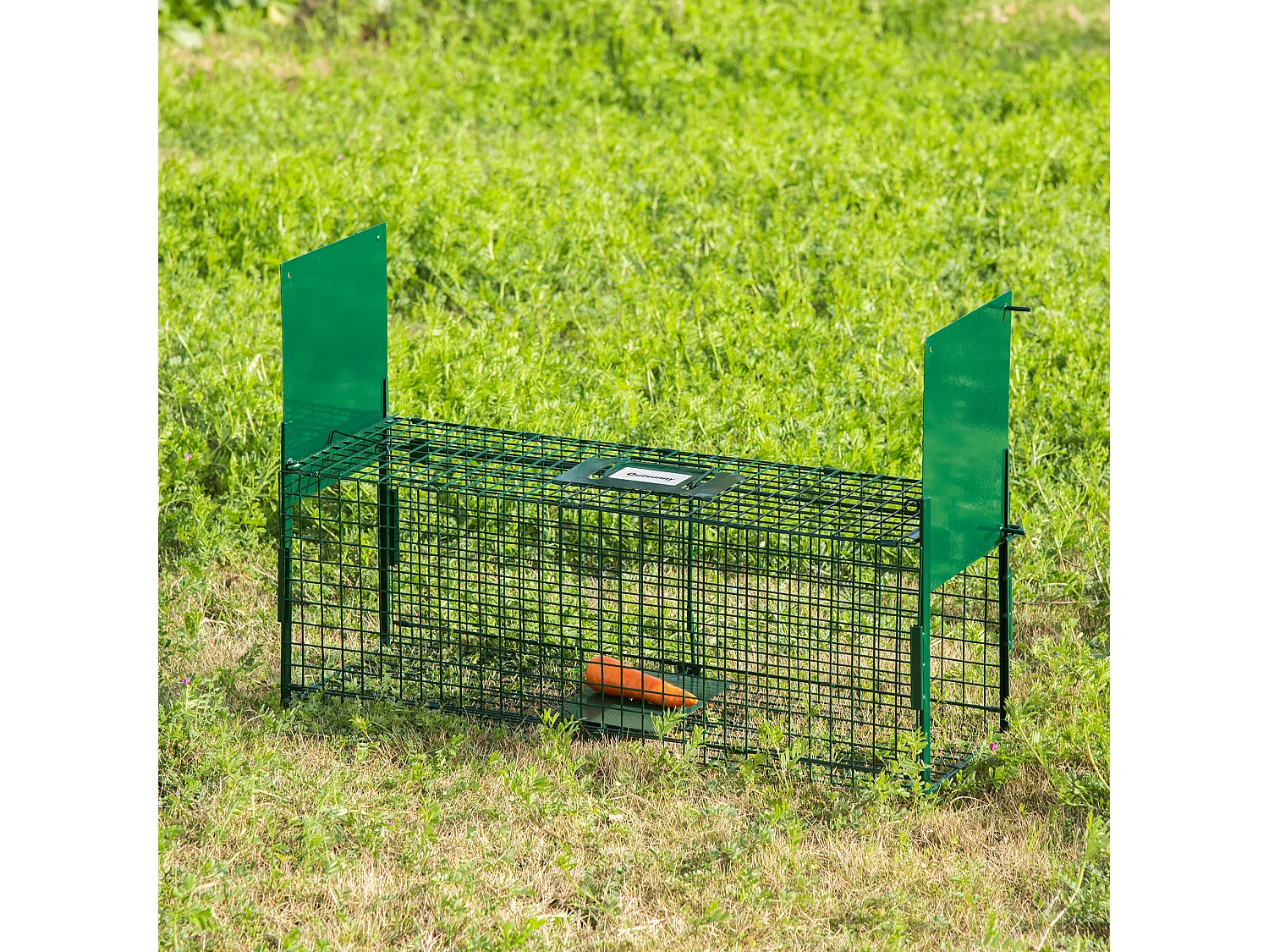Trampa para animales verde 80x25x30 cm Outsunny