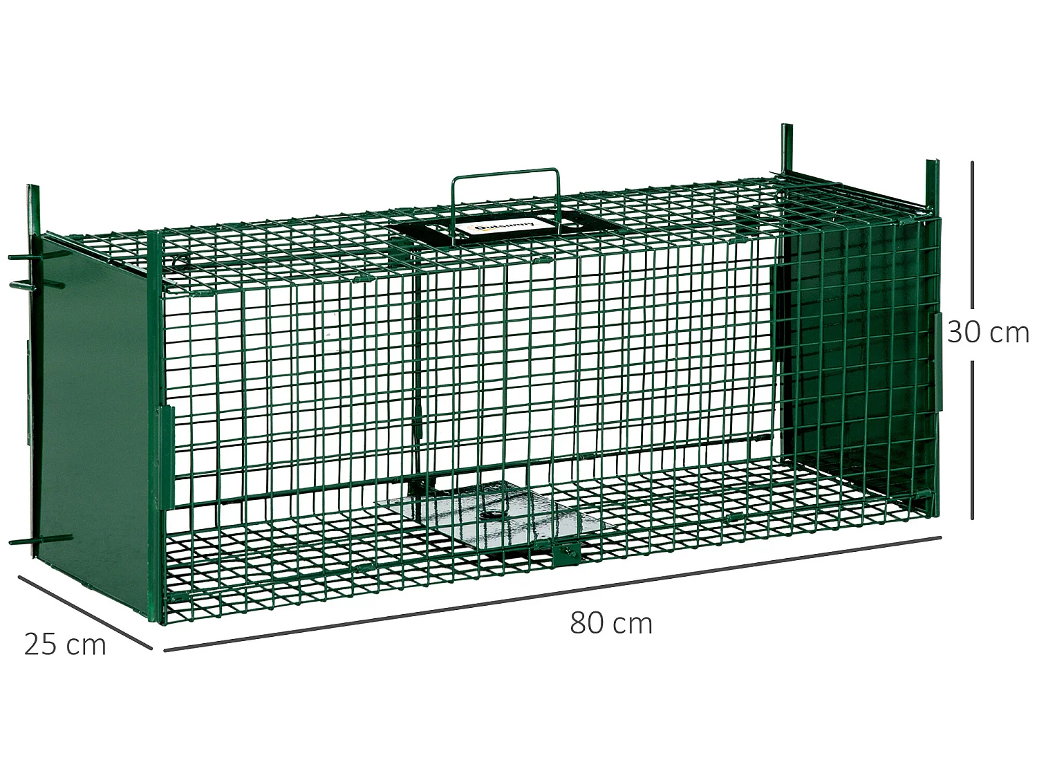 Trampa para animales verde 80x25x30 cm Outsunny