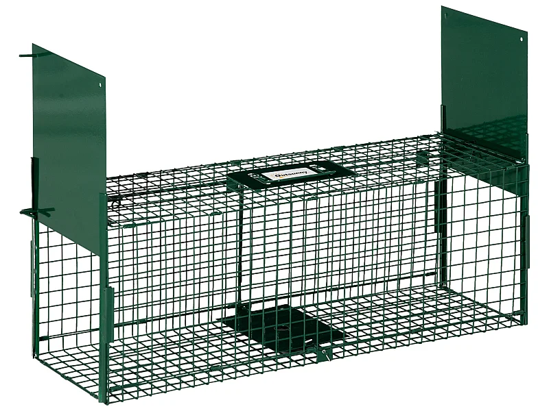 Trampa para animales verde 80x25x30 cm Outsunny