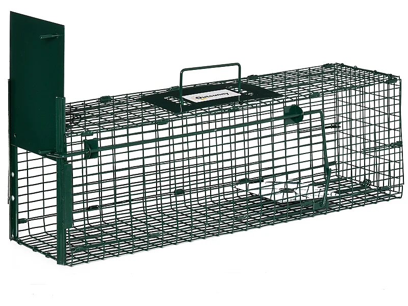 Trampa para animales verde 60x18x20 cm Outsunny