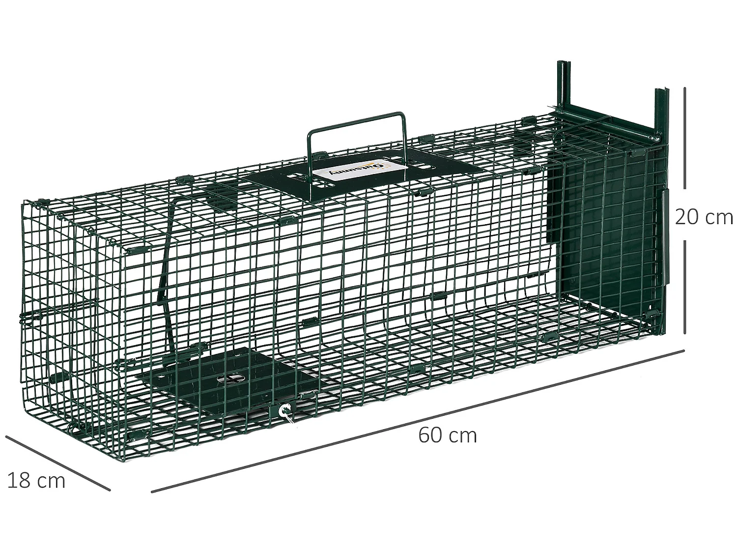 Trampa para animales verde 60x18x20 cm Outsunny