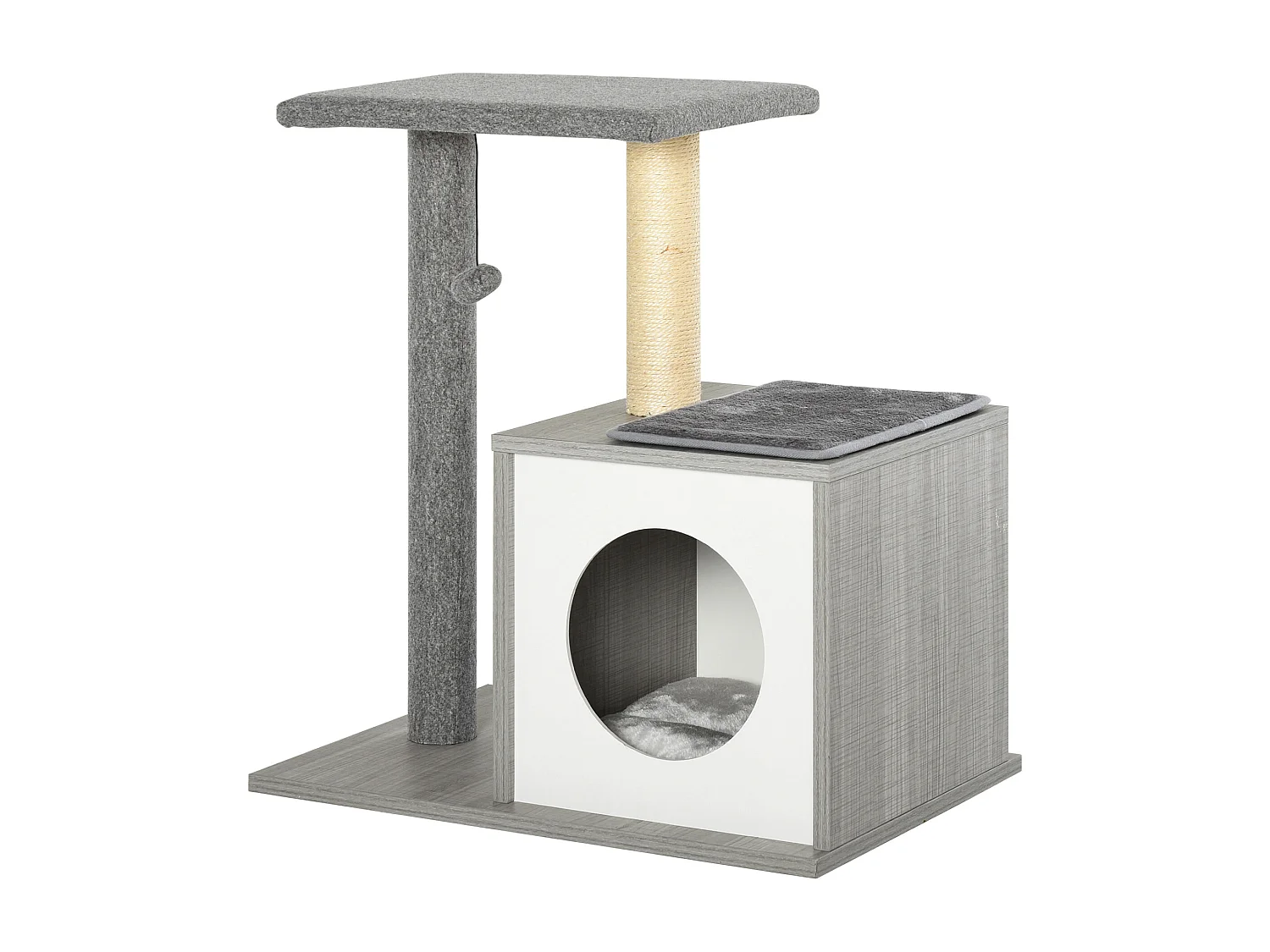 Árbol para gatos gris 59x39x62 cm PawHut