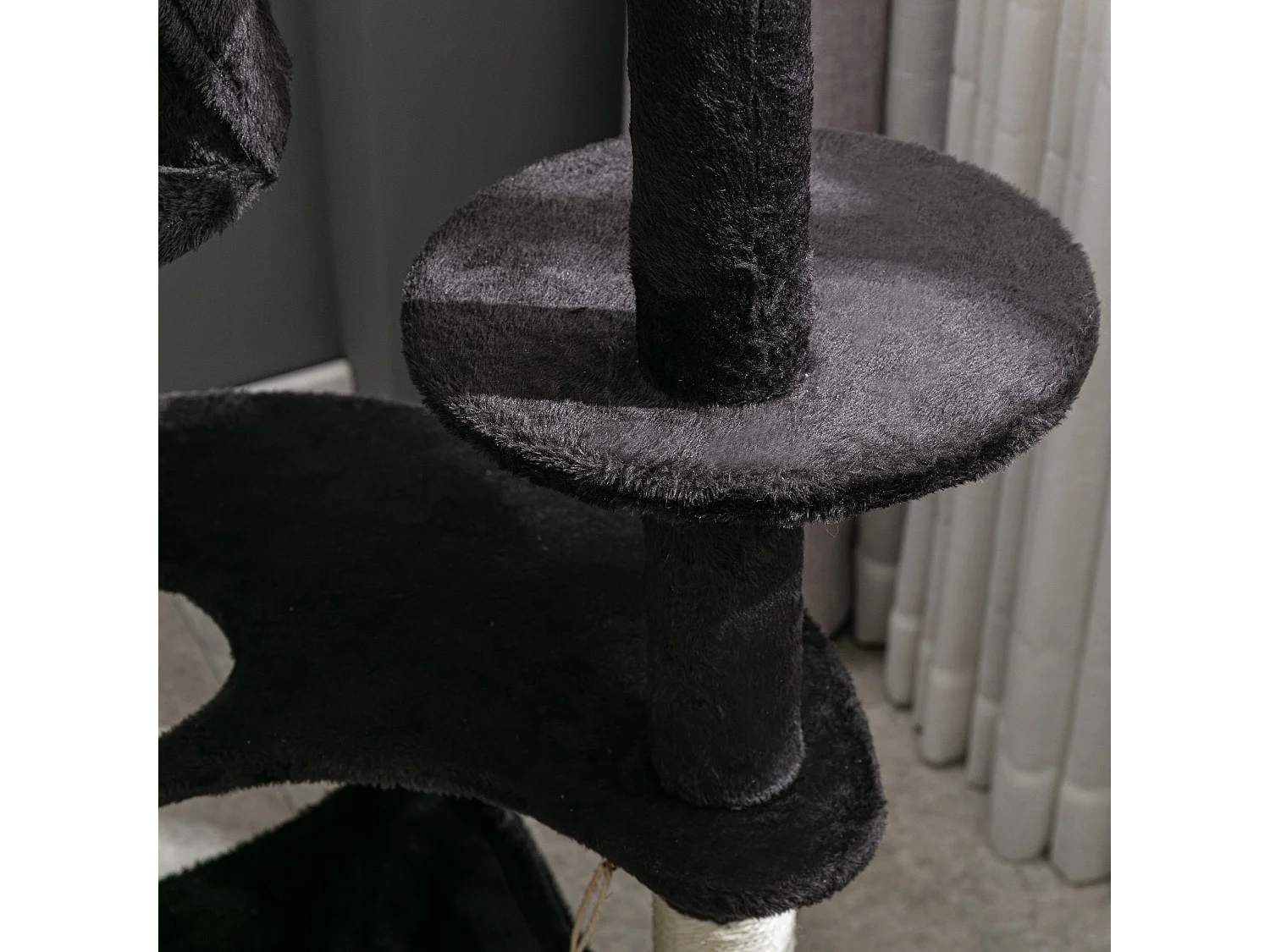 Árbol para gatos gris oscuro 64.5x50.5x153 cm PawHut