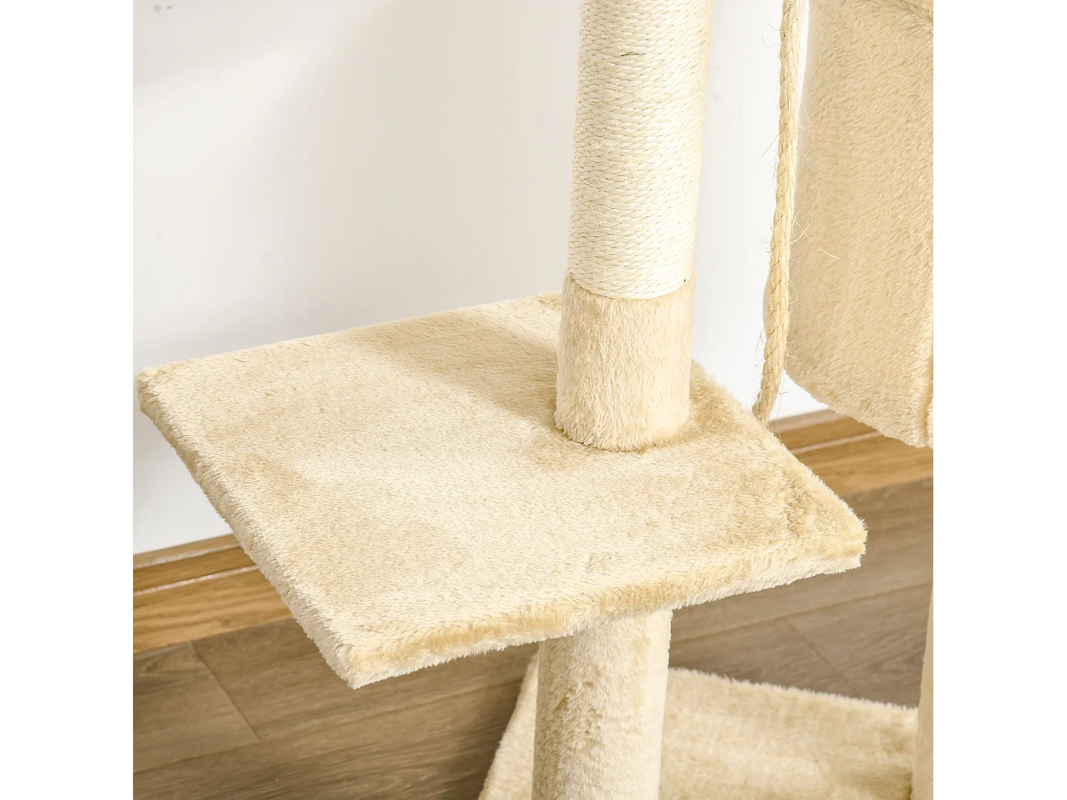 Árbol para gatos beige 40x40x114cm PawHut