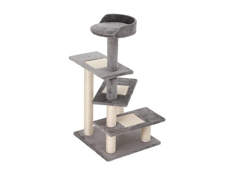 Árbol para gatos beige y gris 48x48x99,5 cm PawHut