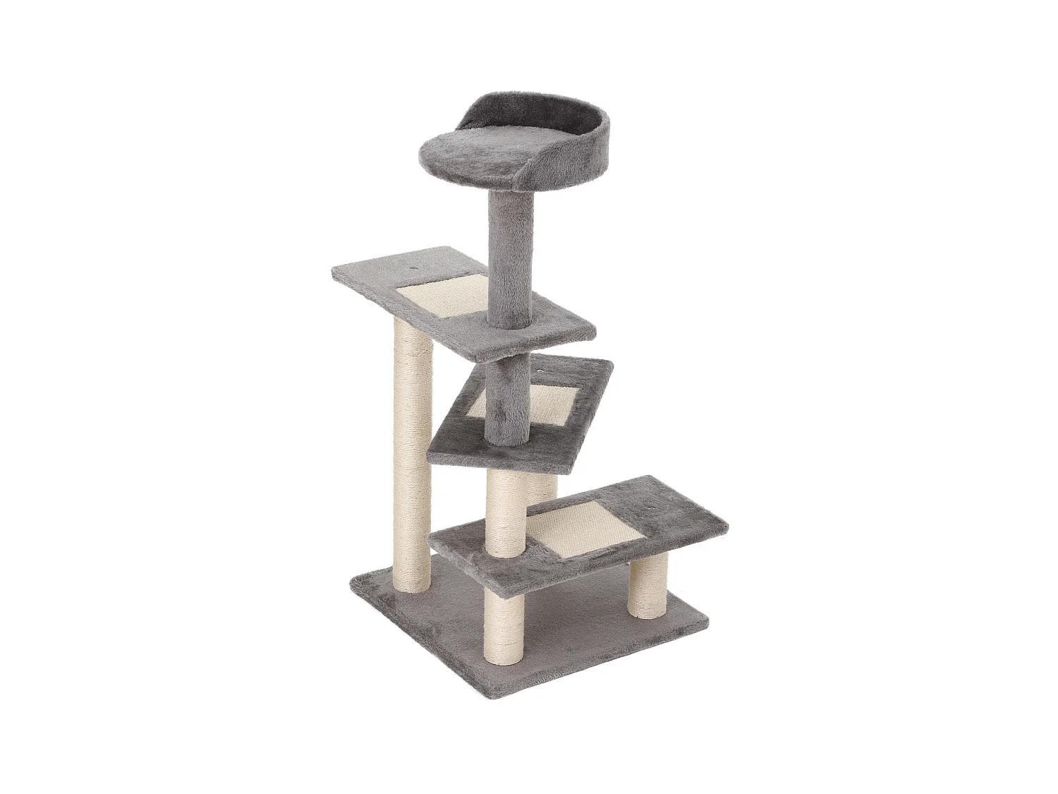 Árbol para gatos beige y gris 48x48x99,5 cm PawHut