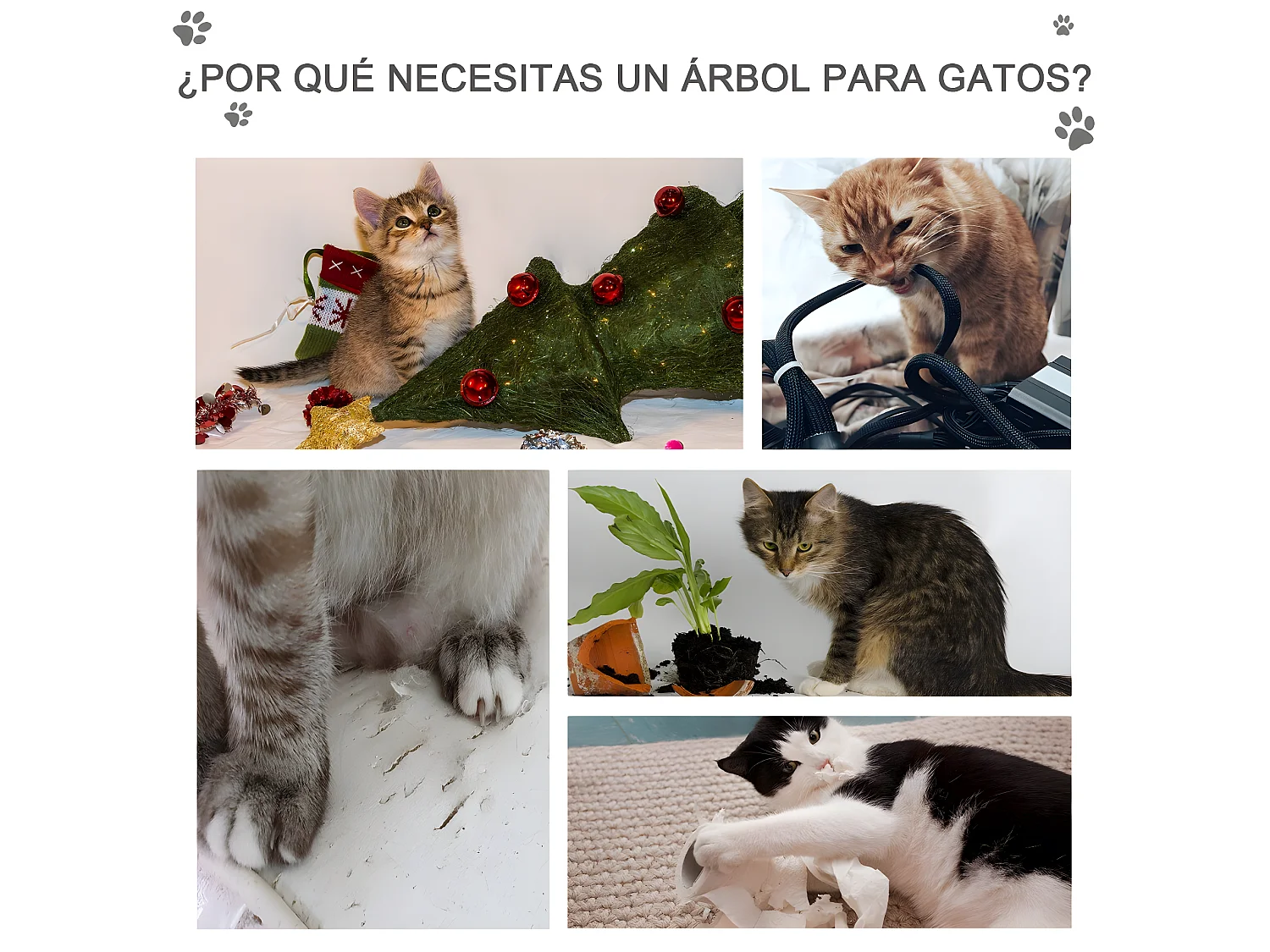 Árbol para gatos beige 50x50x170 cm PawHut