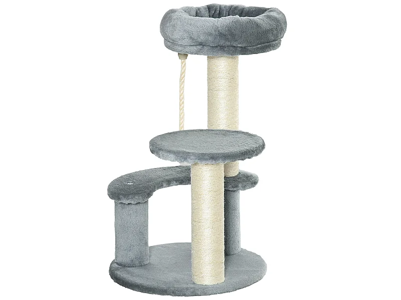 Árbol para gatos gris 40x40x65 cm PawHut