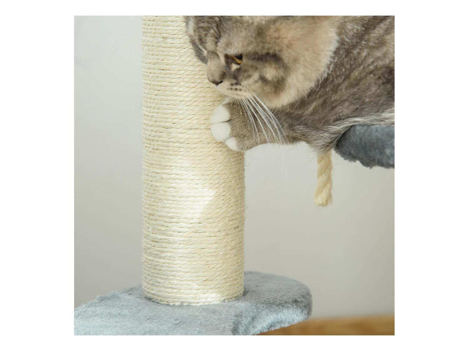 Árbol para gatos gris 40x40x65 cm PawHut