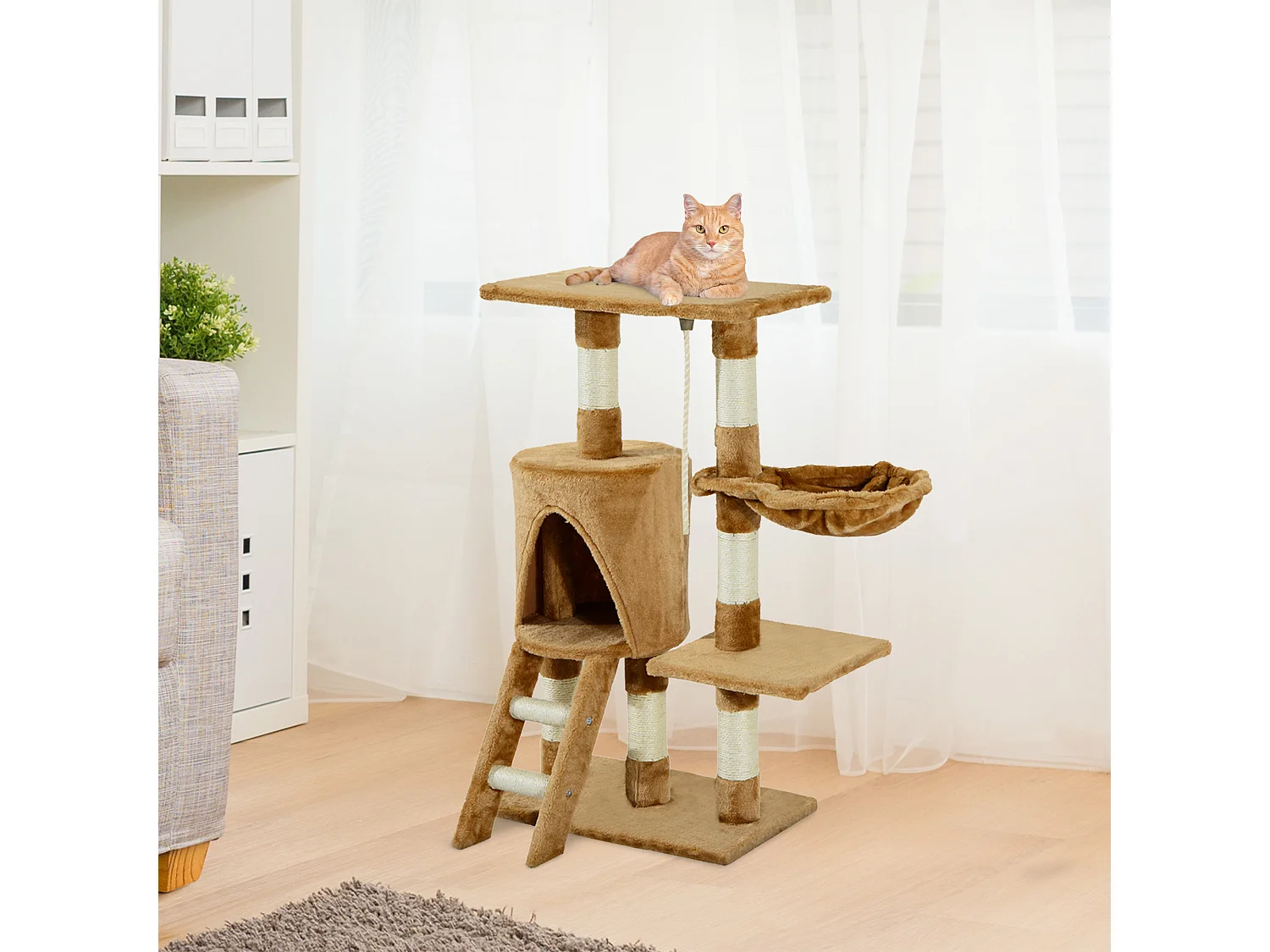 Árbol para gatos marrón 30x55x96cm PawHut