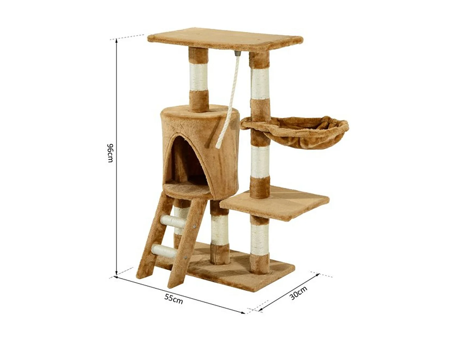 Árbol para gatos marrón 30x55x96cm PawHut