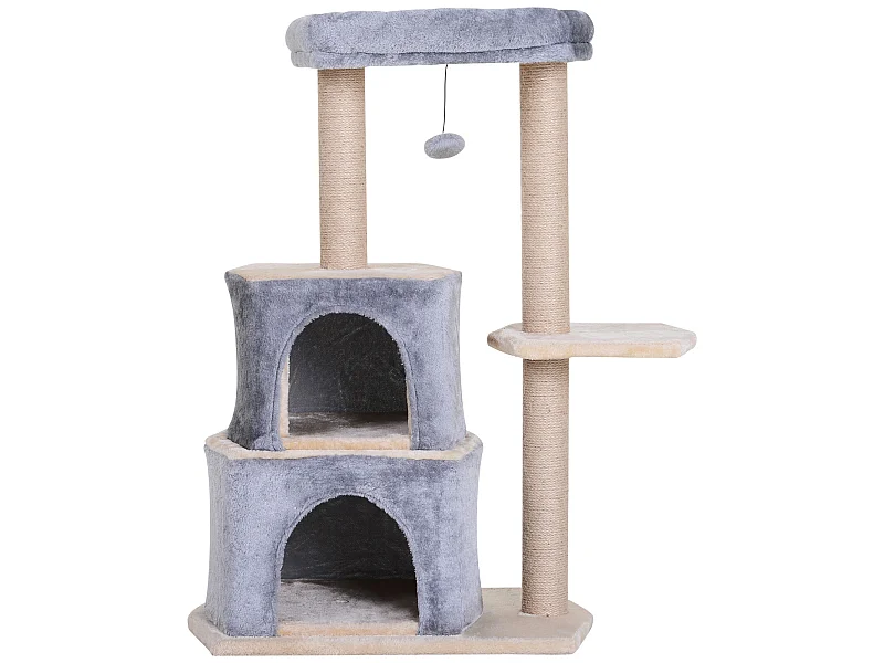 Árbol para gatos gris 60x40x92cm PawHut