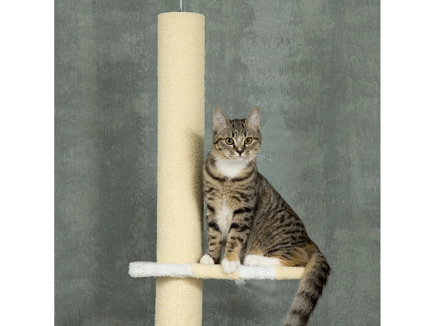 Árbol para gatos amarillo 47x34x260 cm PawHut