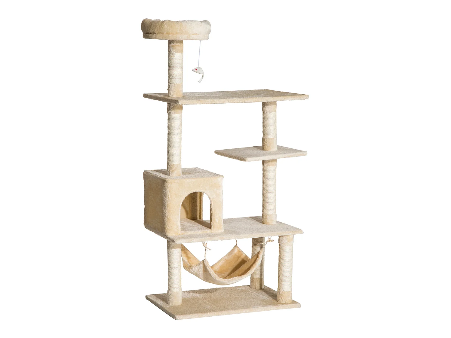Árbol para gatos beige 70x40x152 cm PawHut