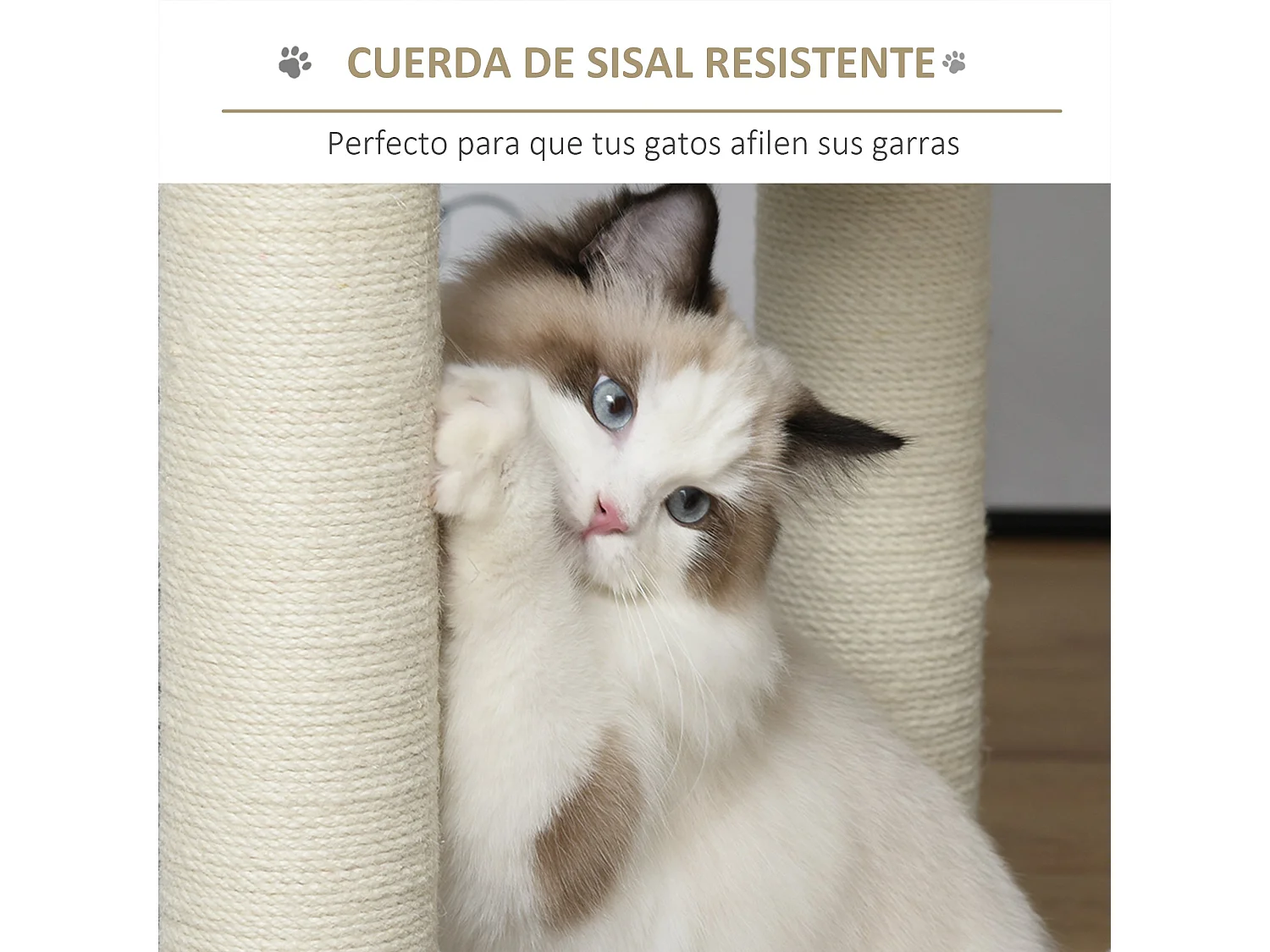 Árbol para gatos beige 70x40x152 cm PawHut