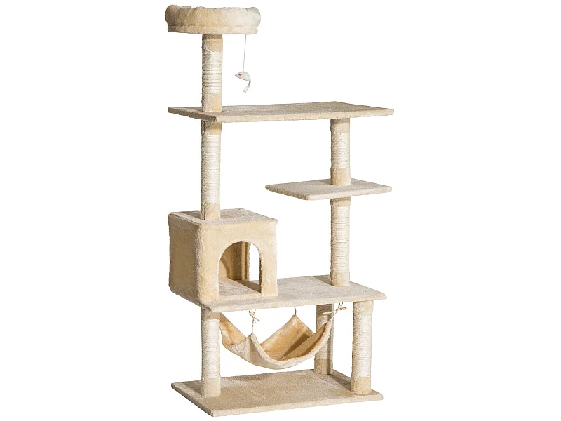 Árbol para gatos beige 70x40x152 cm PawHut