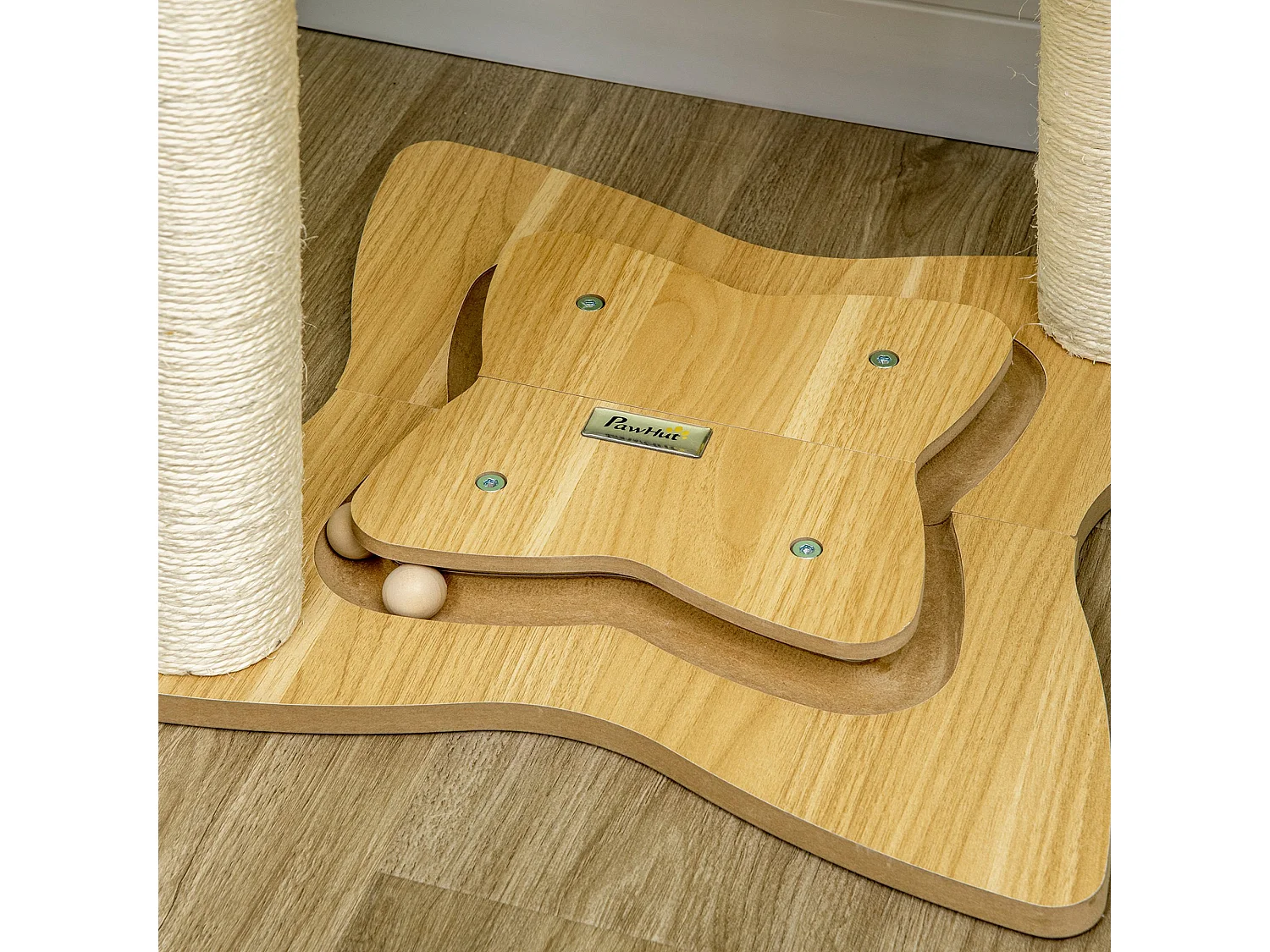 Árbol para gatos beige 53.5x53.5x90 cm PawHut