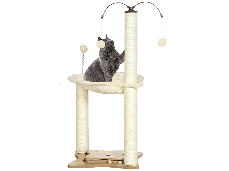 Árbol para gatos beige 53.5x53.5x90 cm PawHut