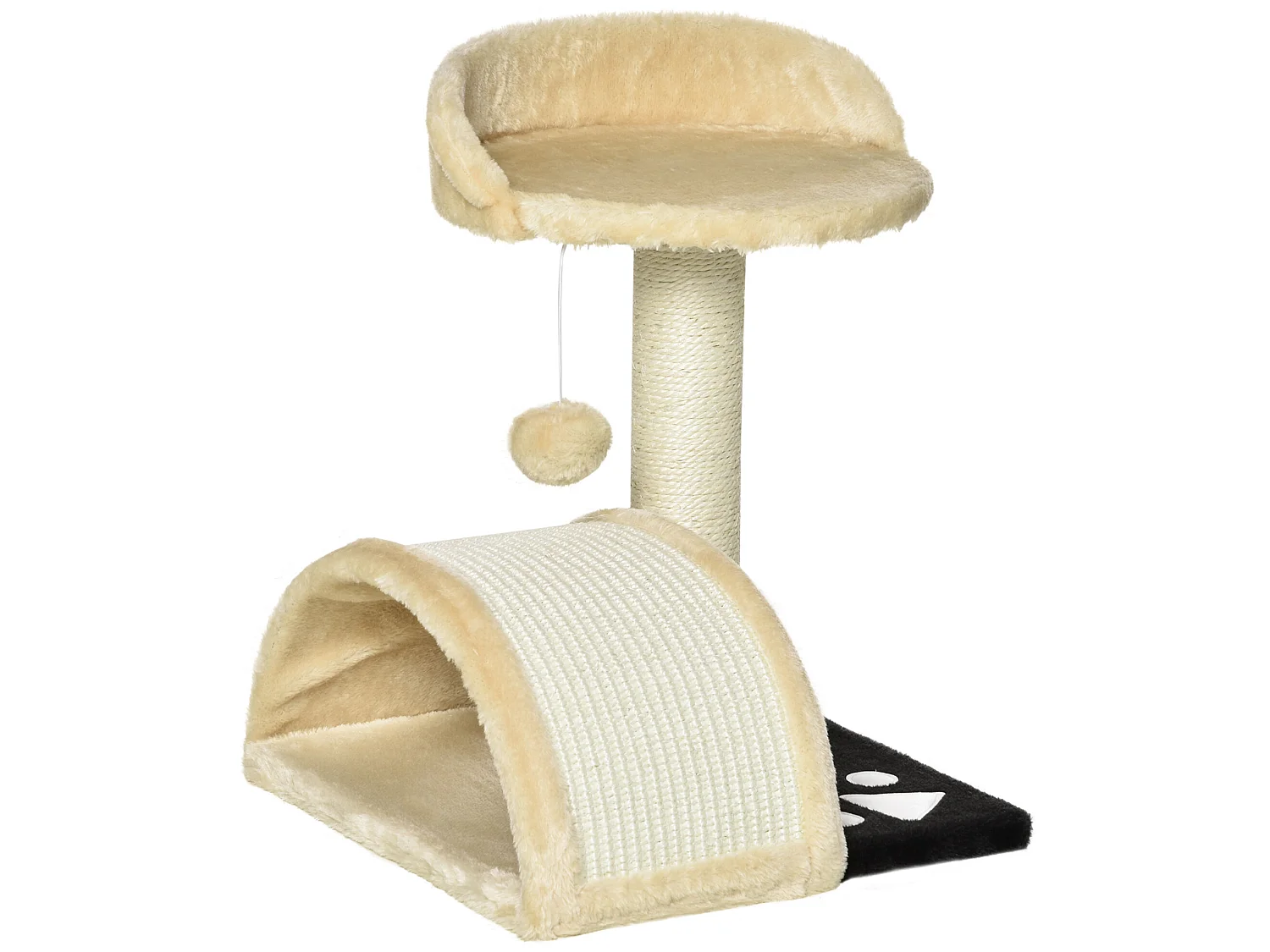 Árbol para gatos beige 35.5x37x46 cm PawHut