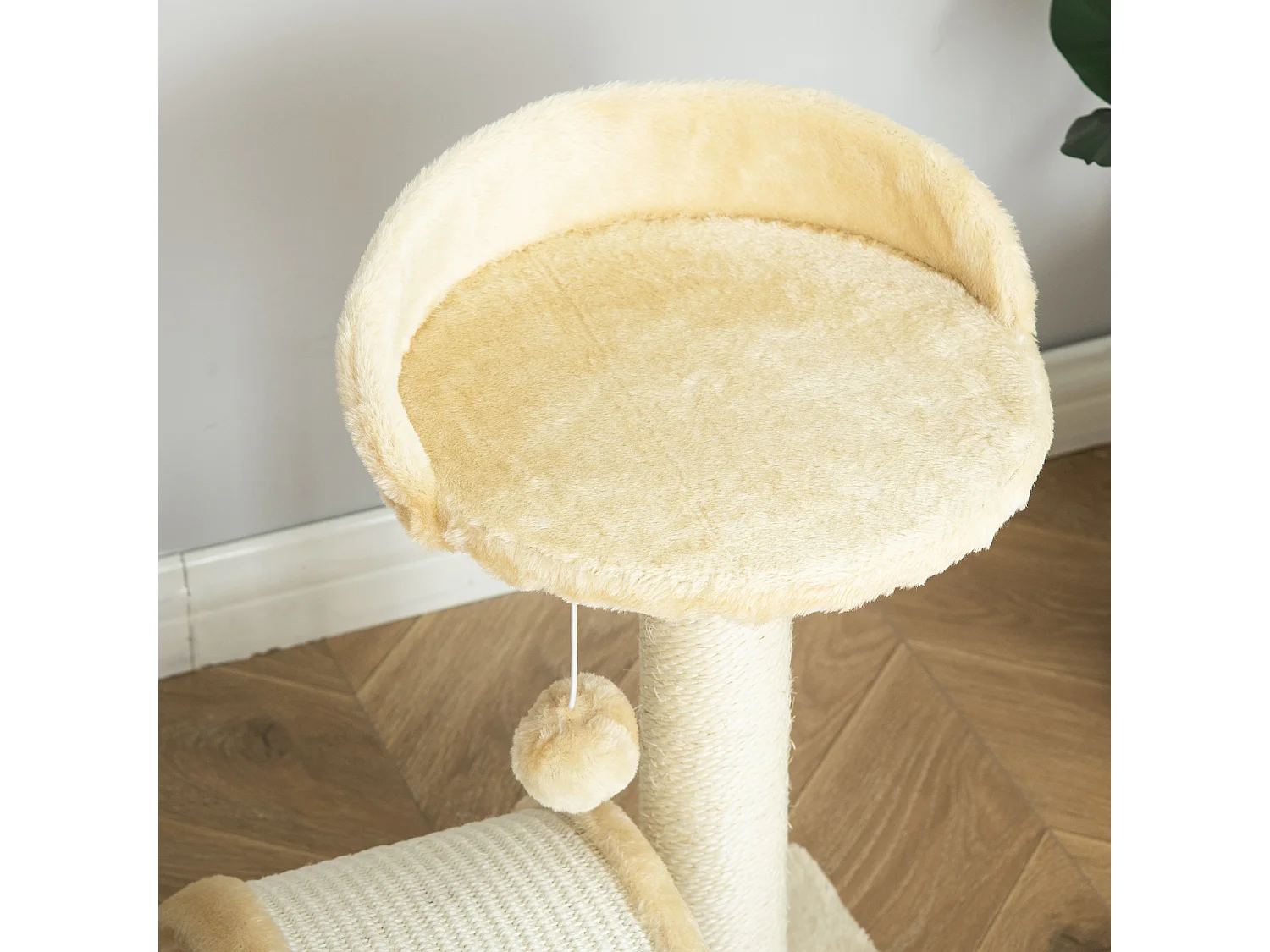 Árbol para gatos beige 35.5x37x46 cm PawHut