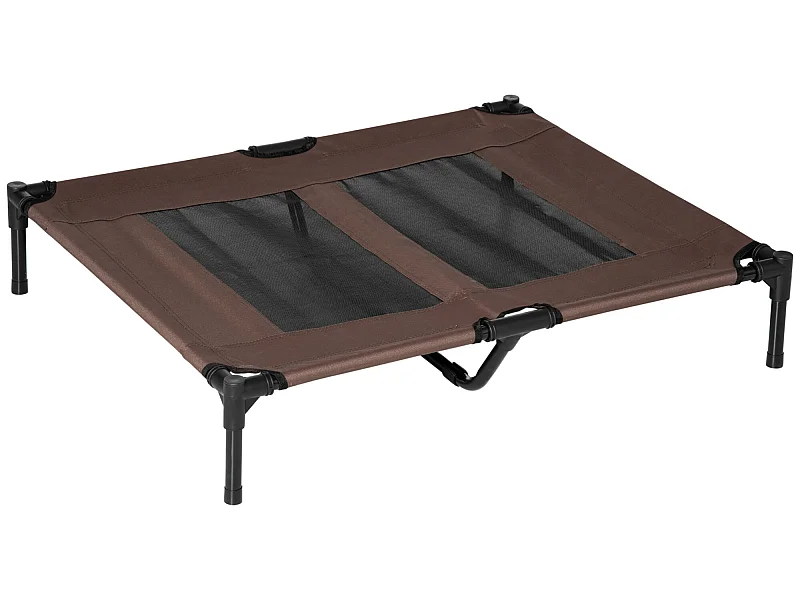 Cama elevada para perros café 92x76x18 cm PawHut