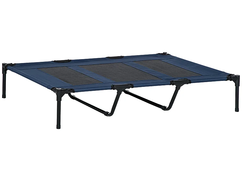Cama elevada para perros azul 122x92x23 cm PawHut