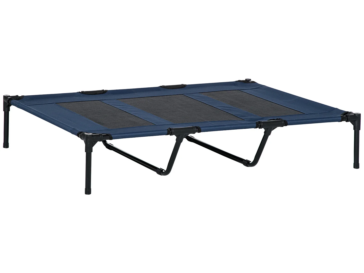 Cama elevada para perros azul 122x92x23 cm PawHut