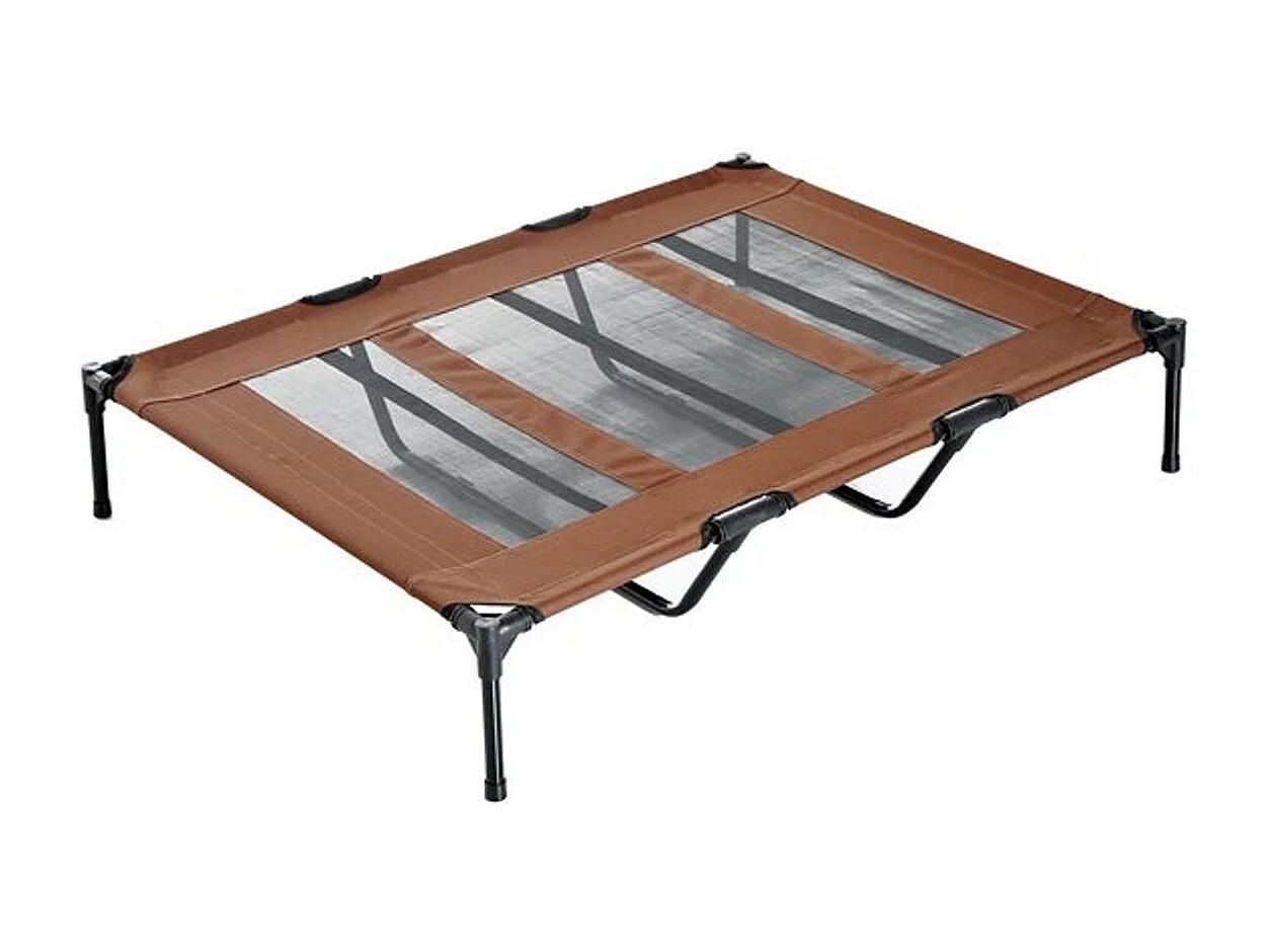 Cama elevada para perros café 122x92x23 cm PawHut