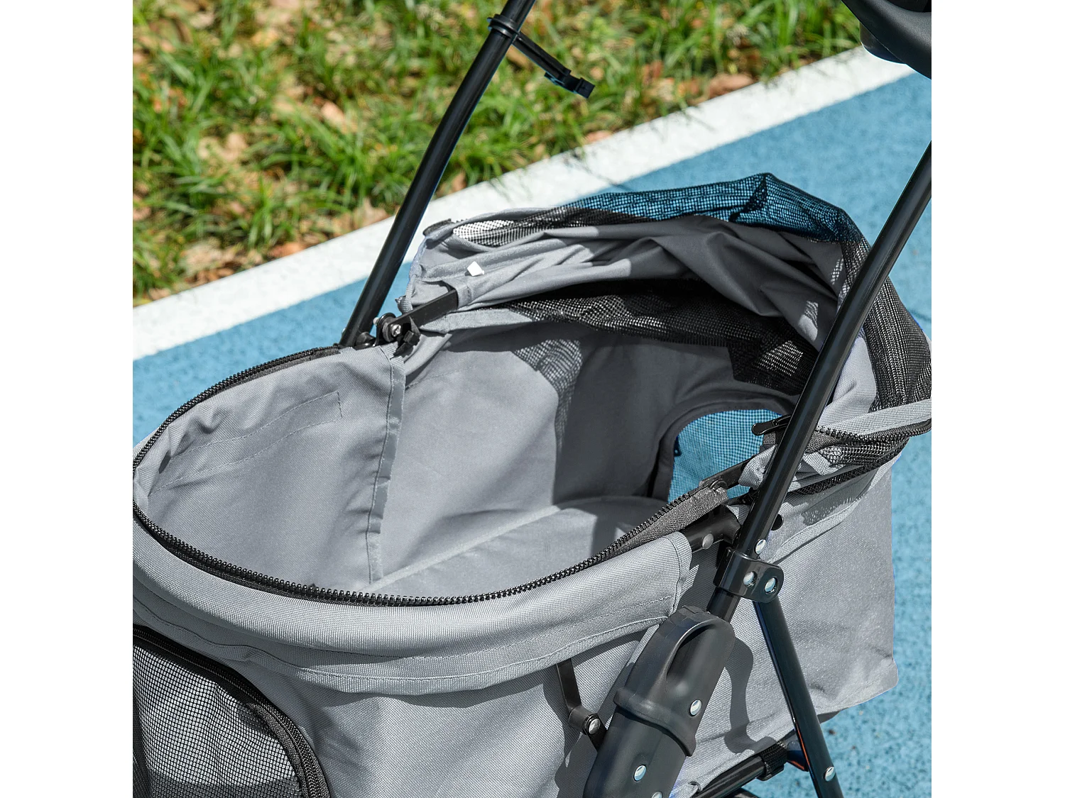 Cochecito para mascotas gris 67x45x96 cm PawHut