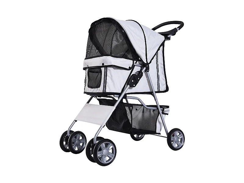 Cochecito para perro y gato gris 75x45x97 cm PawHut