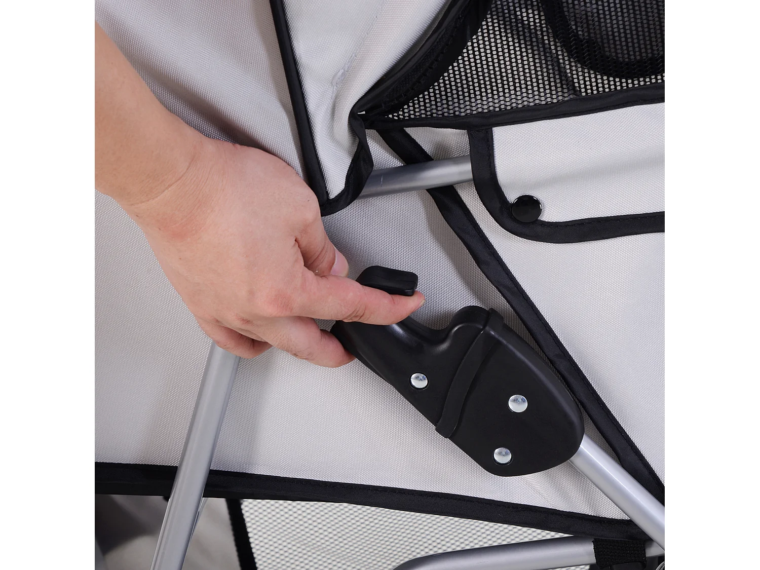 Cochecito para perro y gato gris 75x45x97 cm PawHut