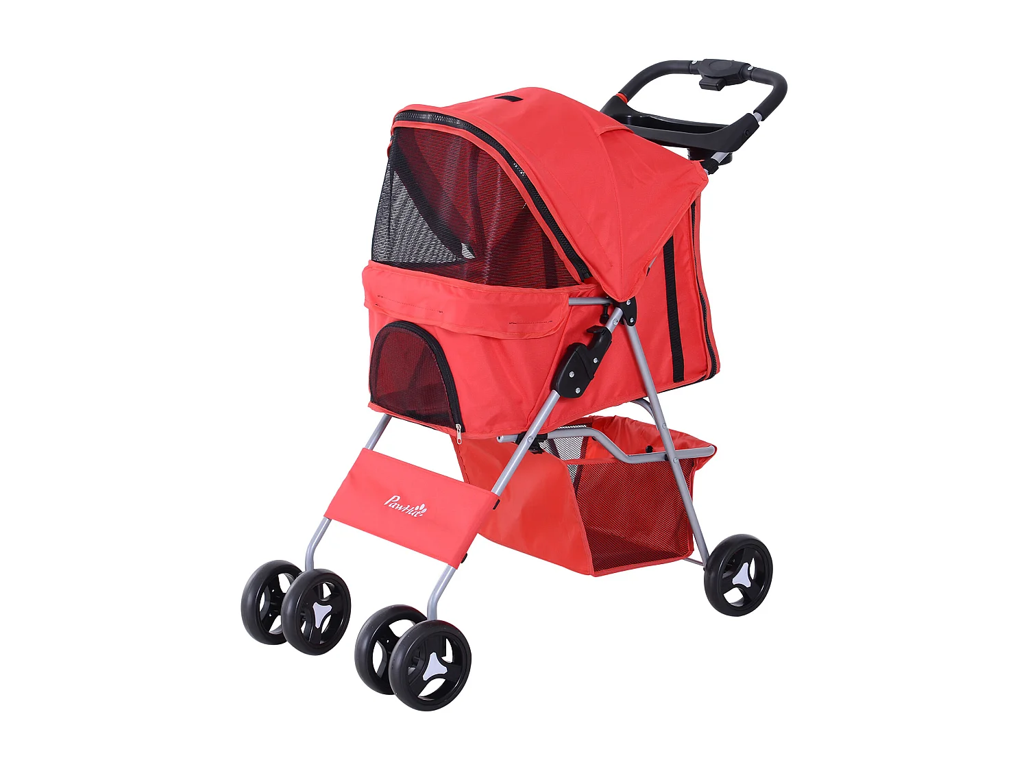 Cochecito para mascotas rojo 75x46x94 cm PawHut