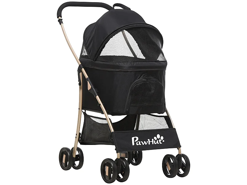 Cochecito para mascotas negro 82x49.5x98 cm PawHut