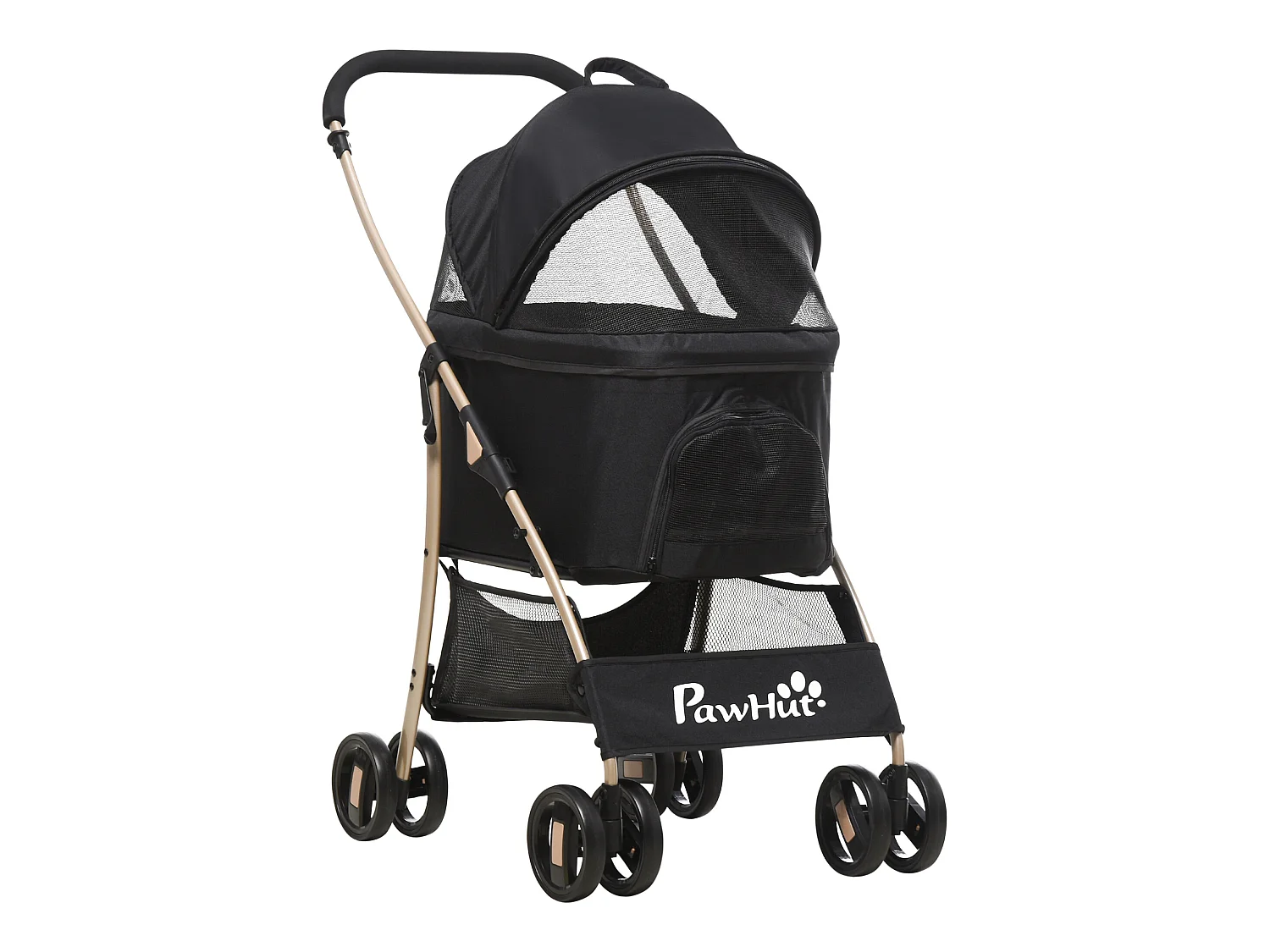 Cochecito para mascotas negro 82x49.5x98 cm PawHut