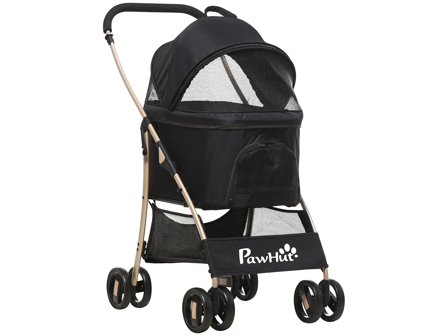 Cochecito para mascotas negro 82x49.5x98 cm PawHut