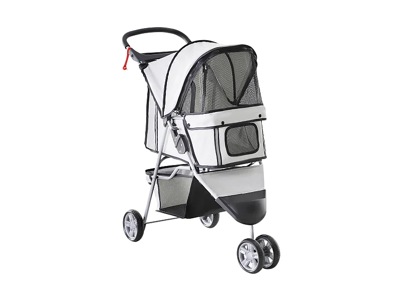 Cochecito para perro y gato gris 75x45x97 cm PawHut