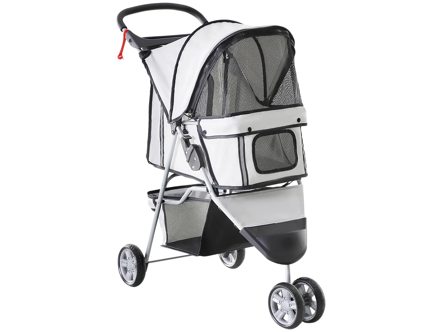 Cochecito para perro y gato gris 75x45x97 cm PawHut