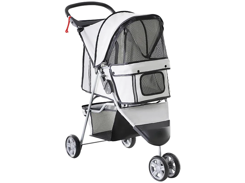 Cochecito para perro y gato gris 75x45x97 cm PawHut