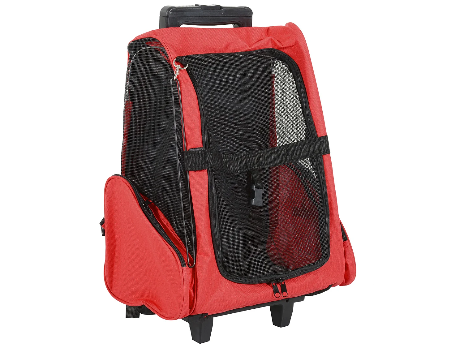 Transportín carrito para mascotas rojo 42x25x55 cm PawHut