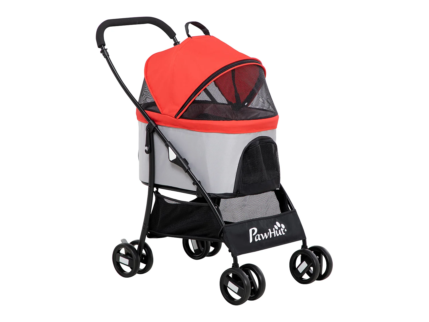 Cochecito para mascotas rojo 82x49.5x98 cm PawHut