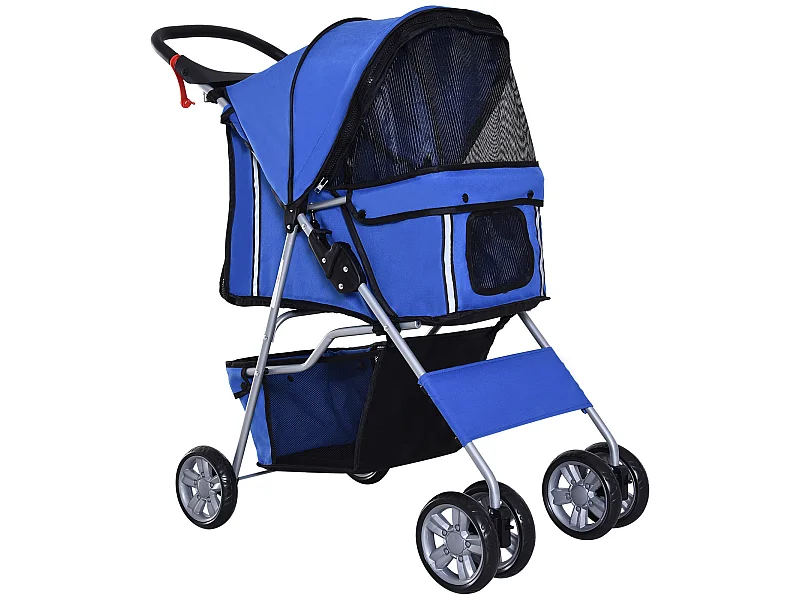Cochecito para perro y gato azul 75x45x97 cm PawHut