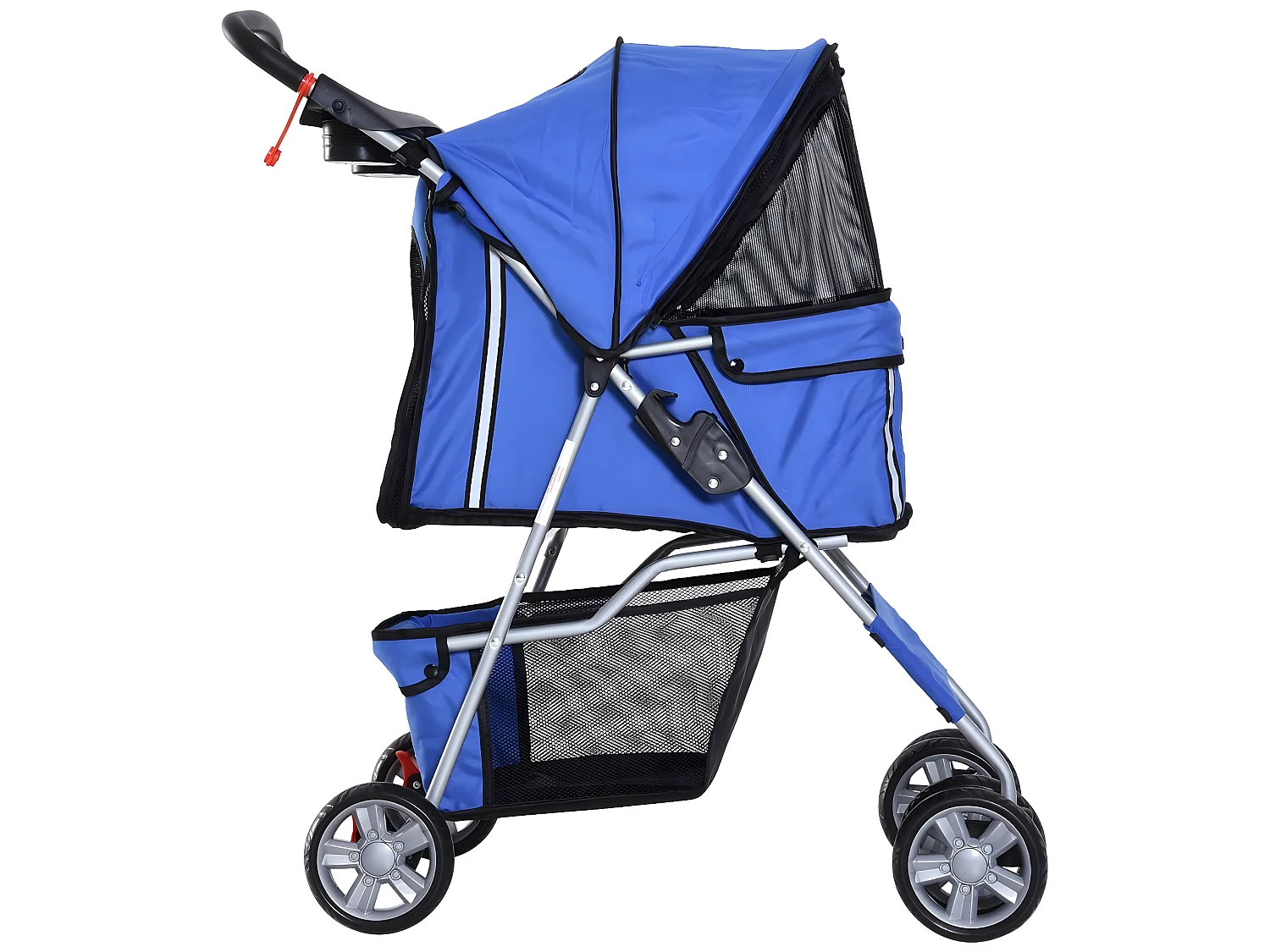 Cochecito para perro y gato azul 75x45x97 cm PawHut